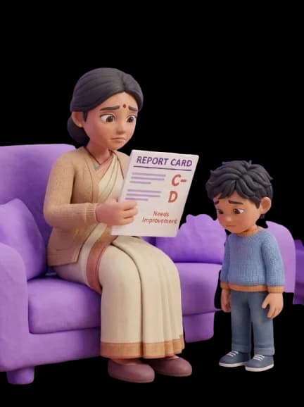A parent worried about their child's school performance